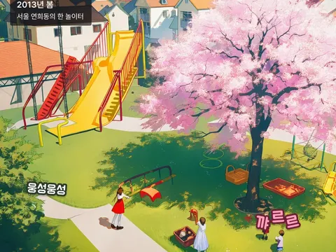 연희동 놀이터 벚꽃나무